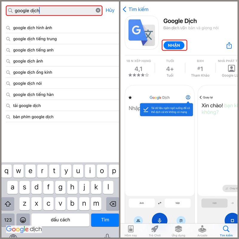Cách sử dụng Google Dịch trên điện thoại - Nghe, sao chép hoặc dùng kết quả