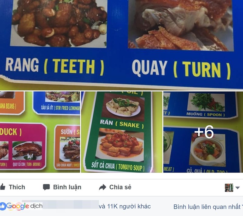 Dịch menu tiếng nước ngoài - Ưu tiên ảnh thẳng và đủ sáng Dịch menu tiếng nước ngoài - Ưu tiên ảnh thẳng và đủ sáng