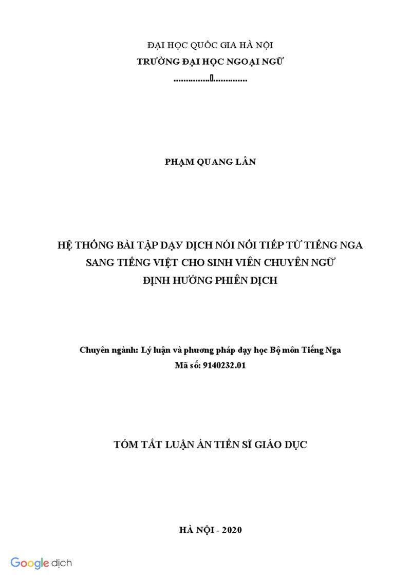 Dịch tiếng Nga sang tiếng Việt - Biến cách làm từ thay đổi hình thức Dịch tiếng Nga sang tiếng Việt - Biến cách làm từ thay đổi hình thức