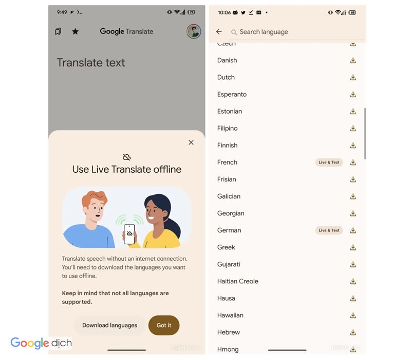 Google Dịch du lịch - Camera cho biển báo, thực đơn và máy bán vé Google Dịch du lịch - Camera cho biển báo, thực đơn và máy bán vé