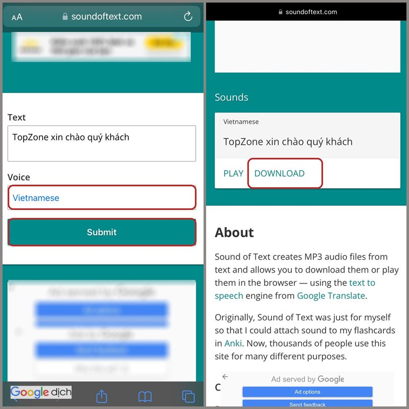 Google Dịch giọng nói - Bước 5: Nghe lại bản dịch khi cần