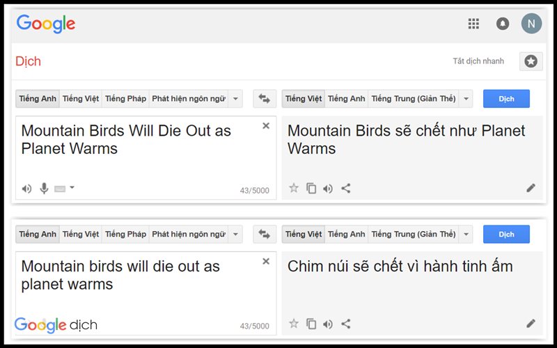 Google Dịch trên máy tính - Bước 4: Kiểm tra bản dịch