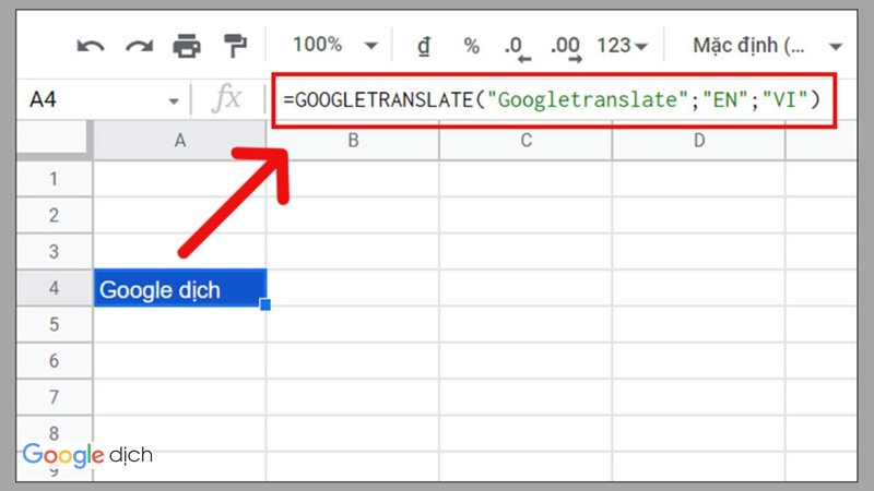 Hàm Googletranslate - Cú pháp hàm GOOGLETRANSLATE